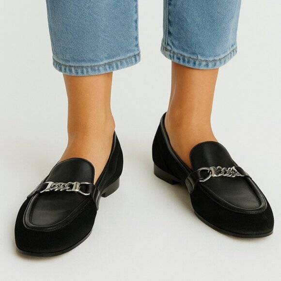 Rag & Bone New York Black Suede Women’s Loafers Dress Shoe Size 36 - Picture 1 of 10
